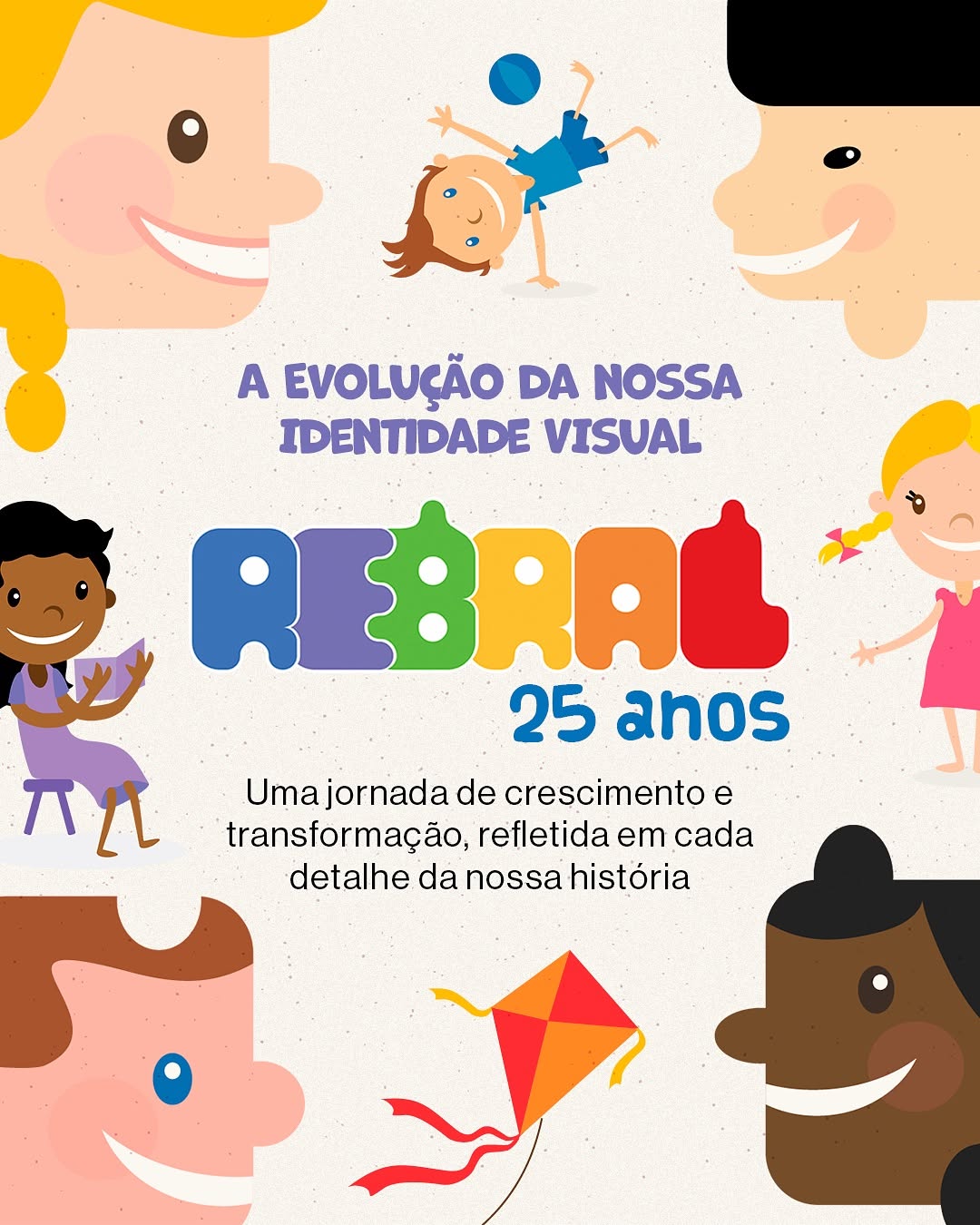 Post sobre 25 anos da identidade visual Rebral